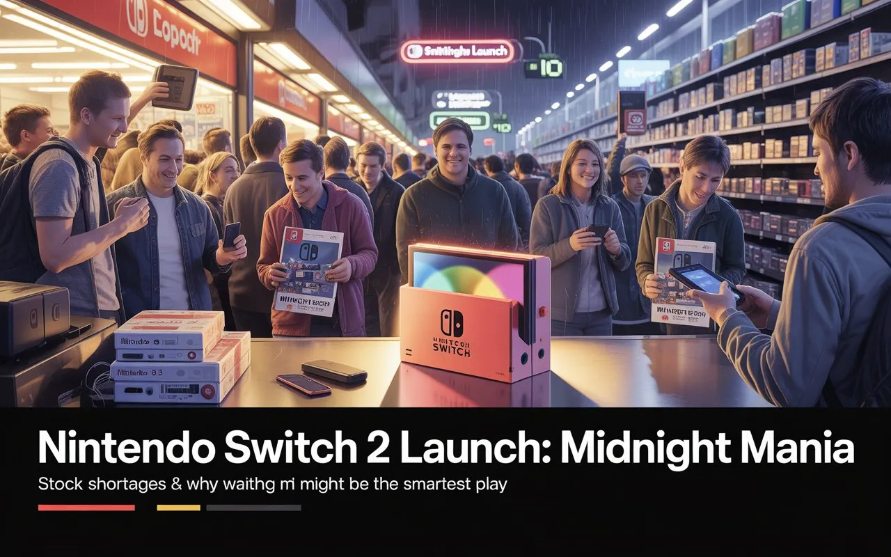 Nintendo Switch 2 Console Launch: Midnight Mania, Stock Shortages & Why Waiting Might Be the Smartest Play