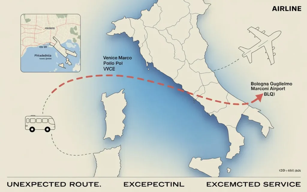 140 miles (225 kilometers) southwest of Venice.