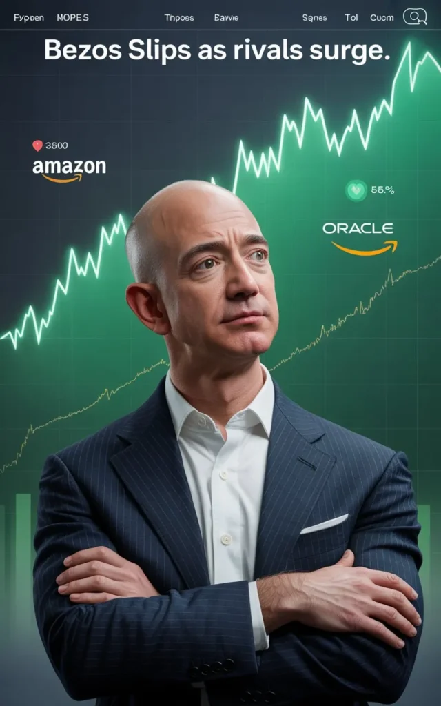 : "Bezos Slips as Rivals Surge."