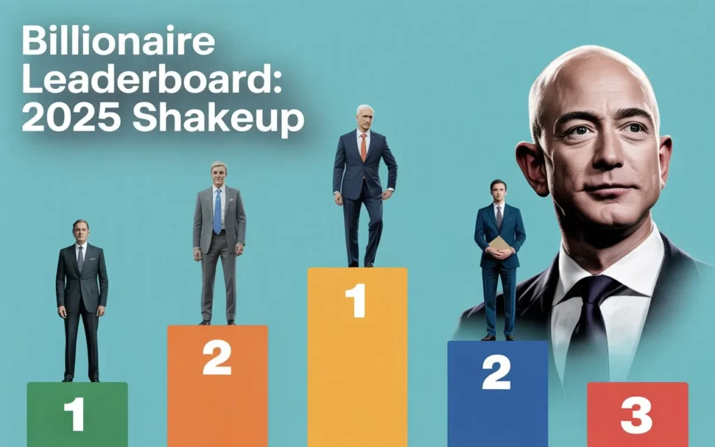 : "Billionaire Leaderboard: 2025 Shakeup."