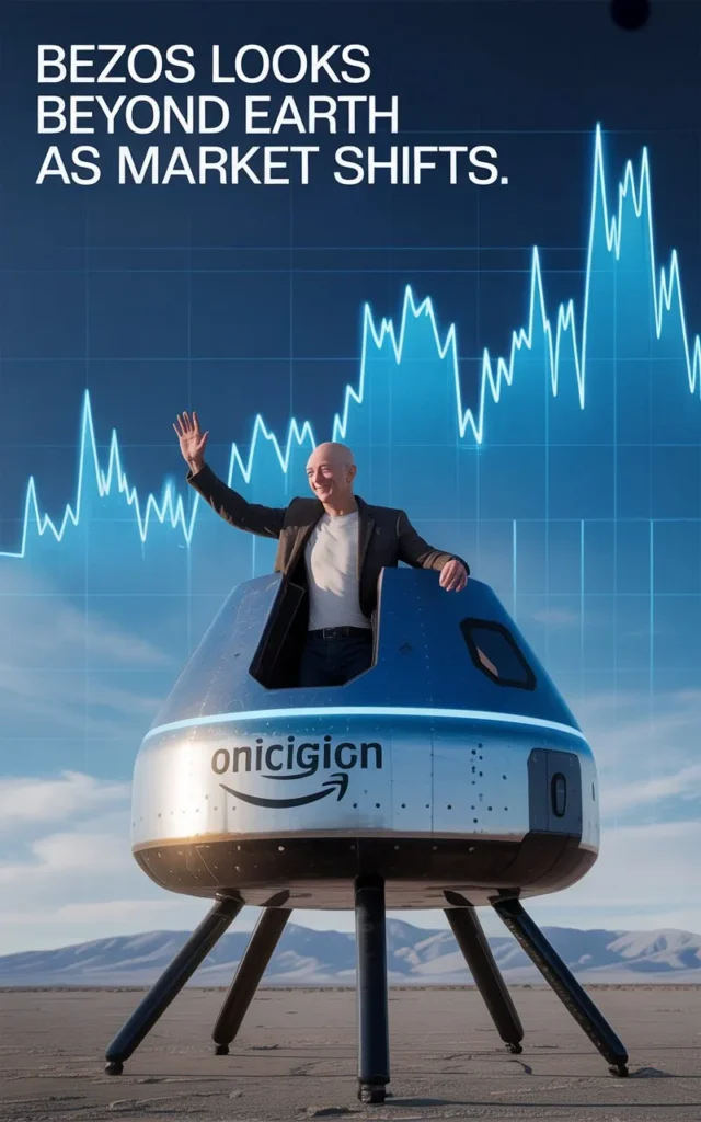 : "Bezos Looks Beyond Earth As Market Shifts."