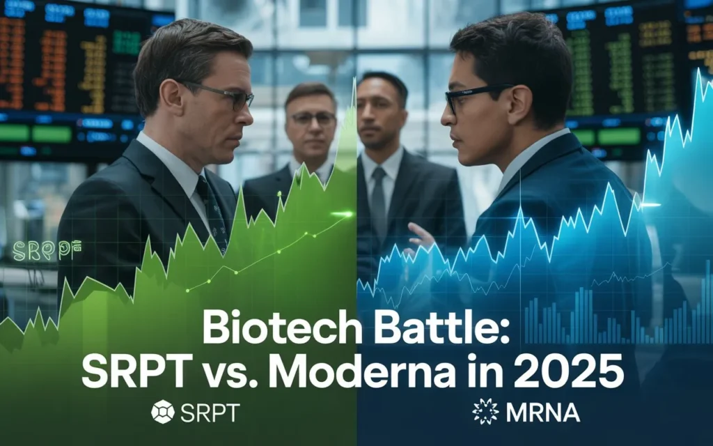 "Biotech Battle: SRPT vs. Moderna in 2025."