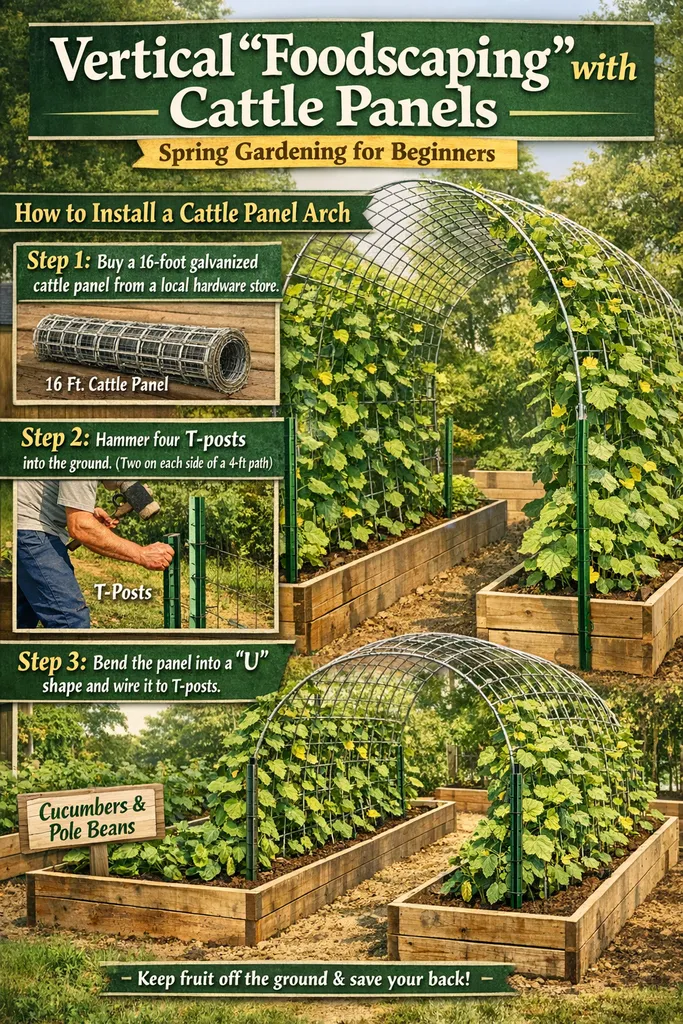 Vertical Foodscaping With Cattle Panels