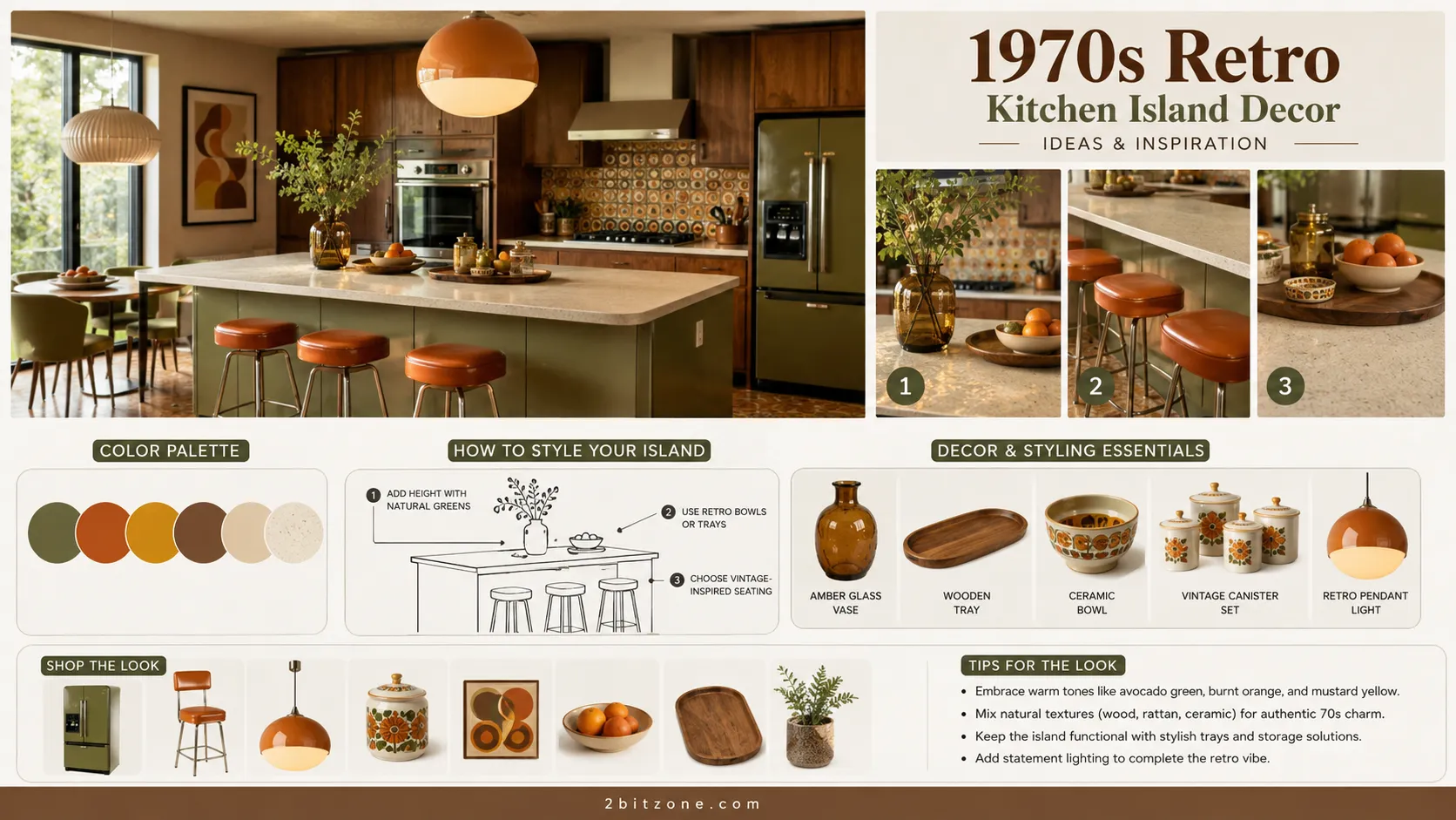 1970s Retro Kitchen Island Decor