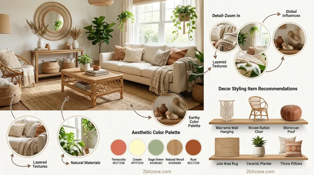 Aesthetic Boho Living Room