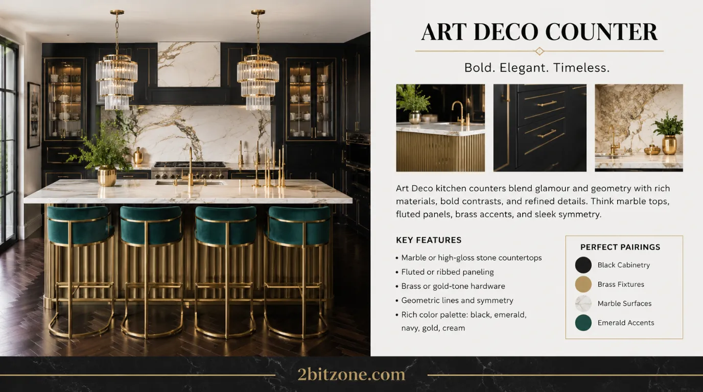 Art Deco Counter Kitchen Counter Decor