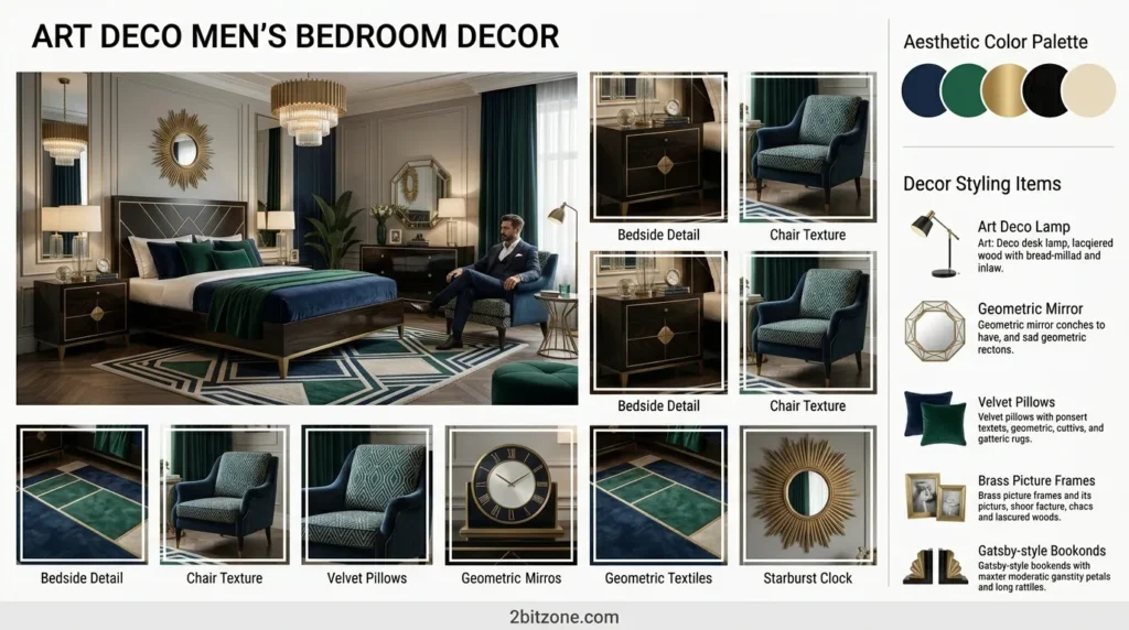 Art Deco Mens Bedroom Decor