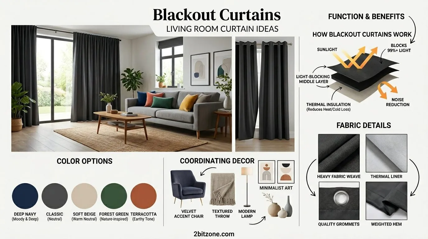 Blackout Curtains Living Room Curtain Ideas
