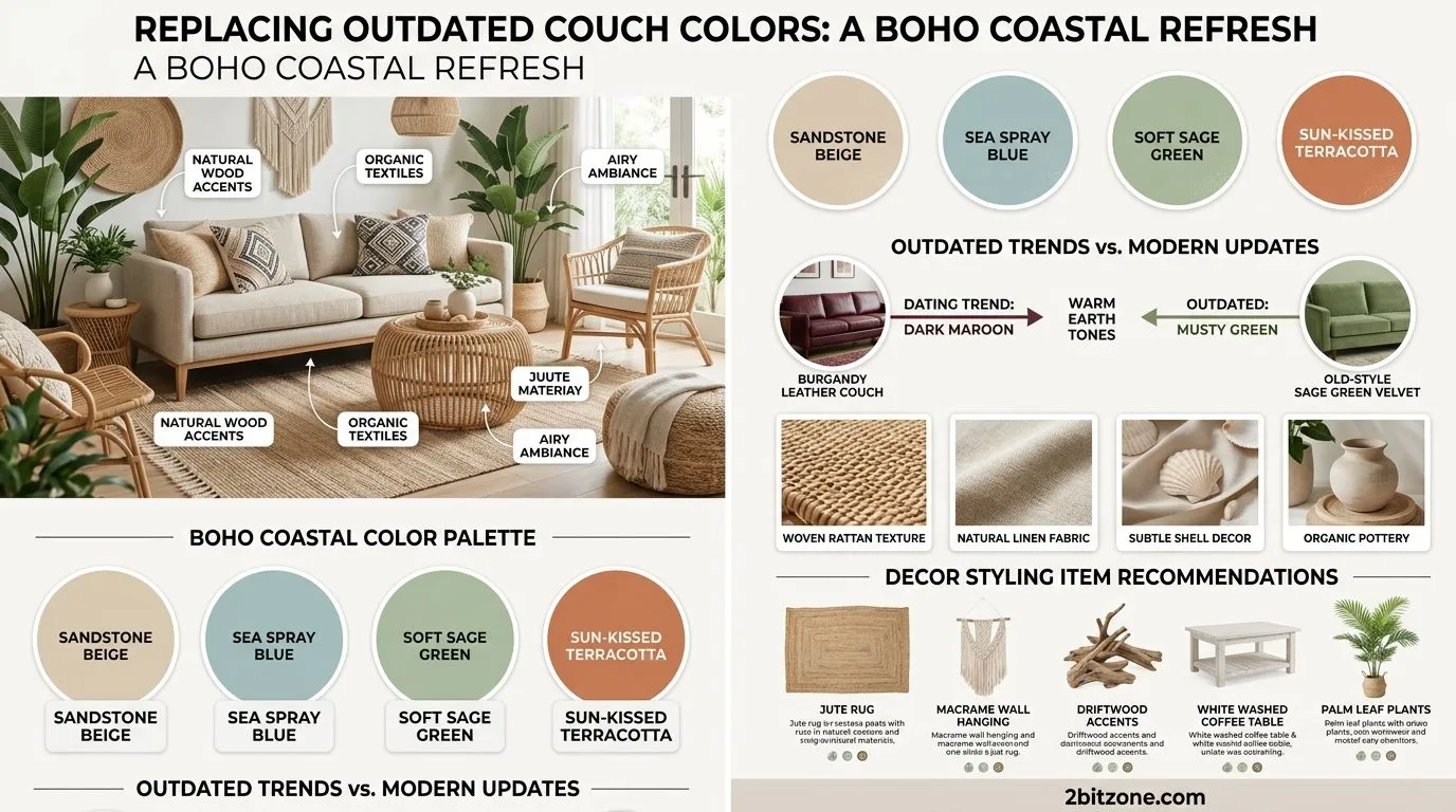 Boho Coastal Coastal Living Room