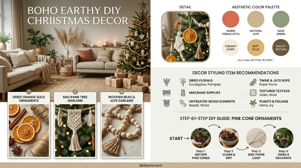 Boho Earthy Diy Christmas Decor