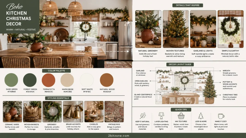 Boho Kitchen Christmas Decor
