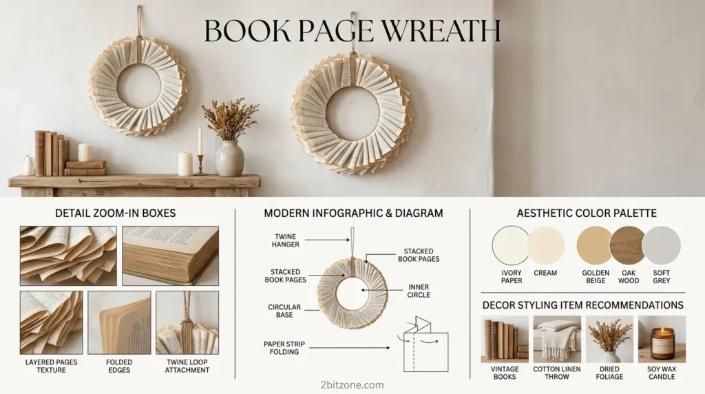 Book Page Wreath