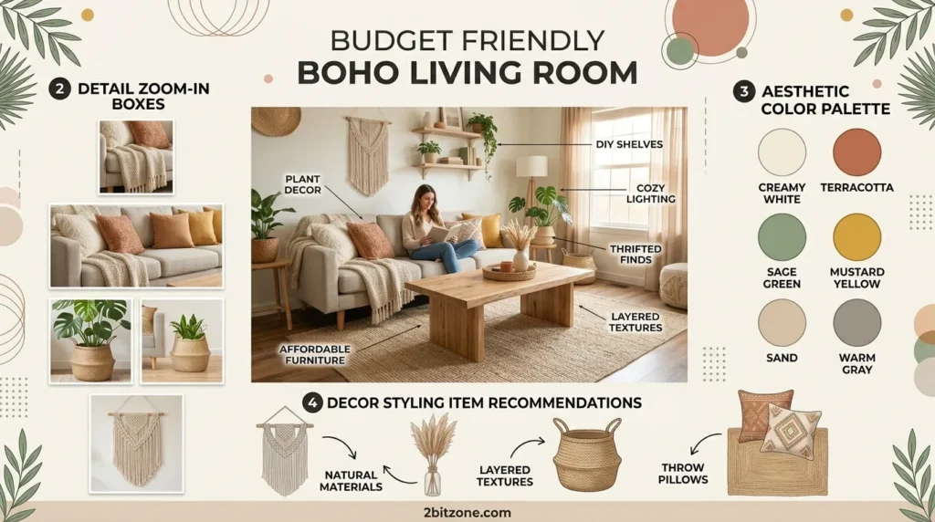 Budget Friendly Boho Living Room