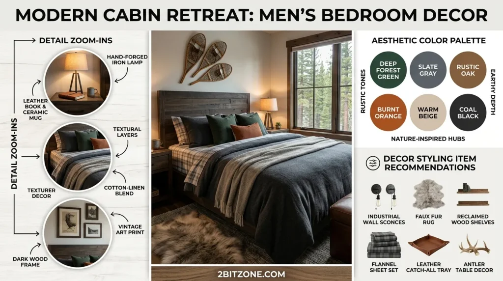 Cabin Retreat Mens Bedroom Decor mens bedroom decor