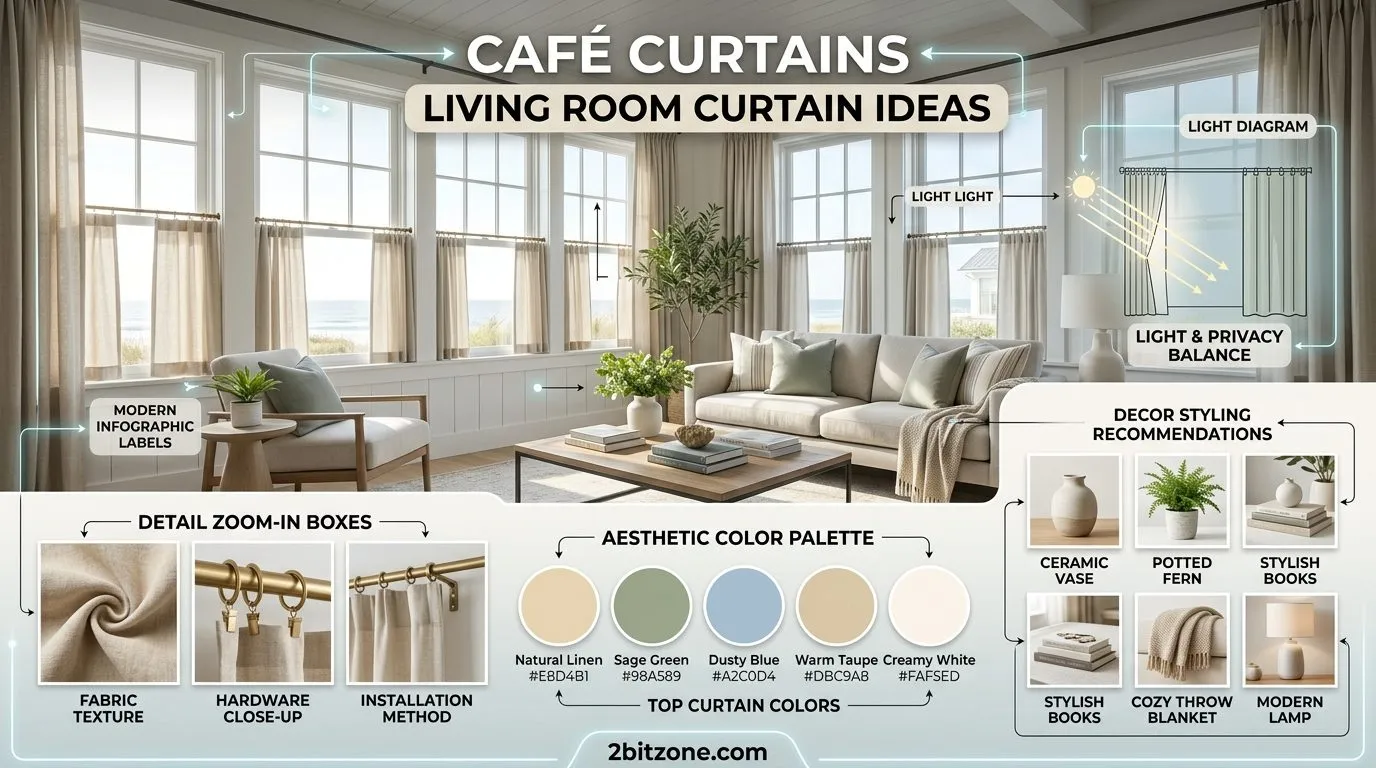 Cafe Curtains Living Room Curtain Ideas