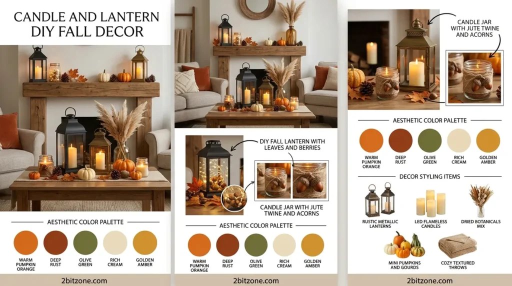 Candle And Lantern Diy Fall Decor