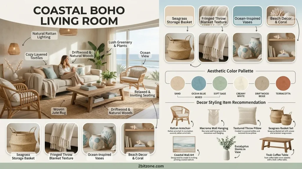 Coastal Boho Living Room