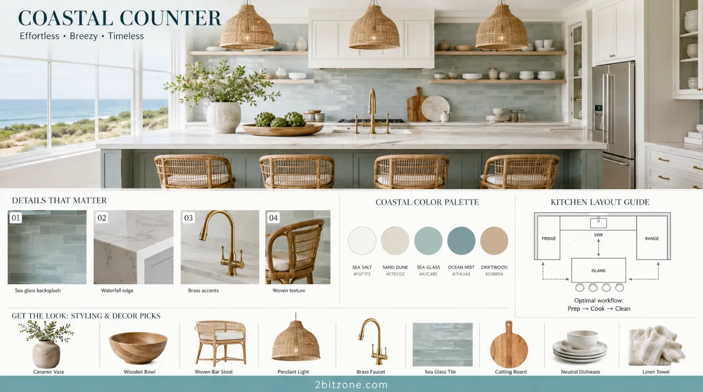 Coastal Counter Kitchen Counter Decor
