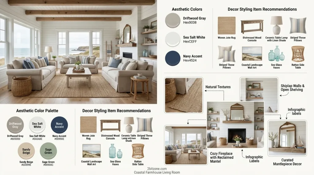 Coastal Farmhouse Living Room
