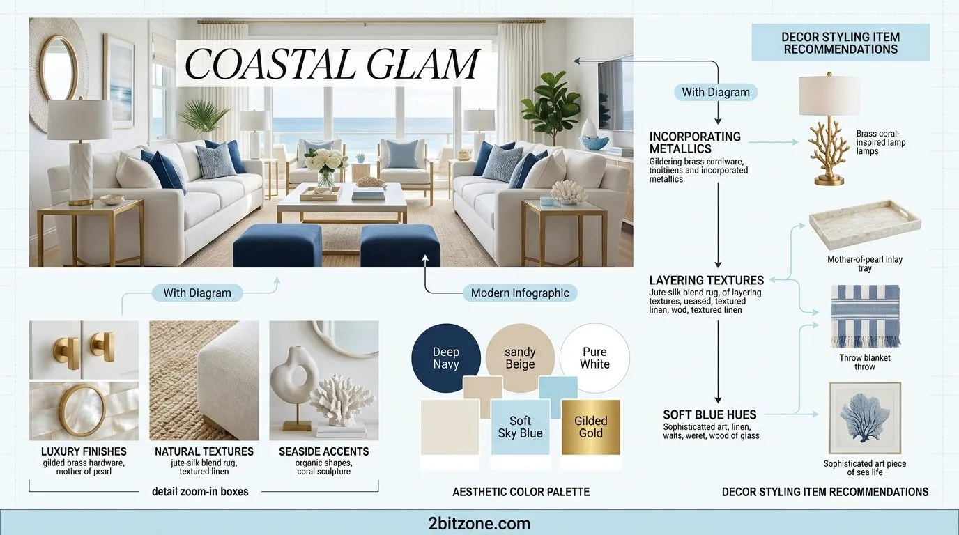 Coastal Glam Coastal Living Room