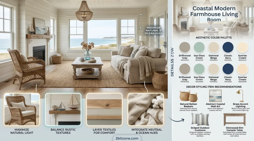Coastal Modern Farmhouse Living Room