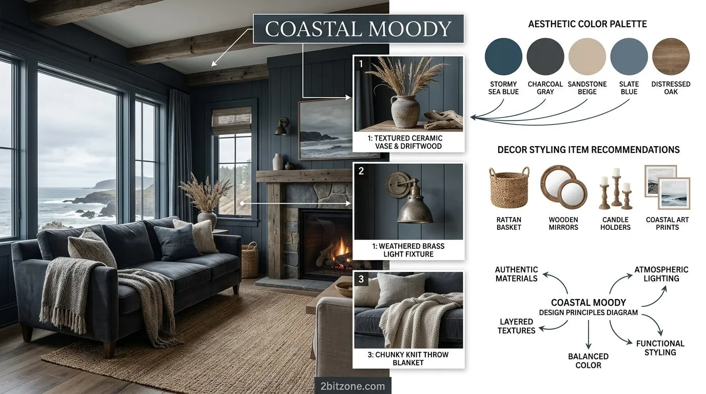 Coastal Moody Coastal Living Room