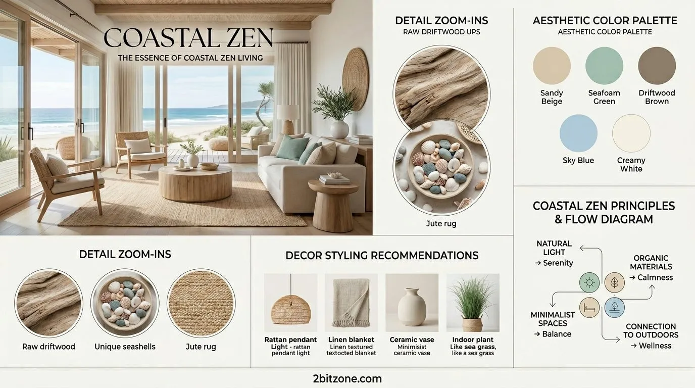 Coastal Zen Coastal Living Room