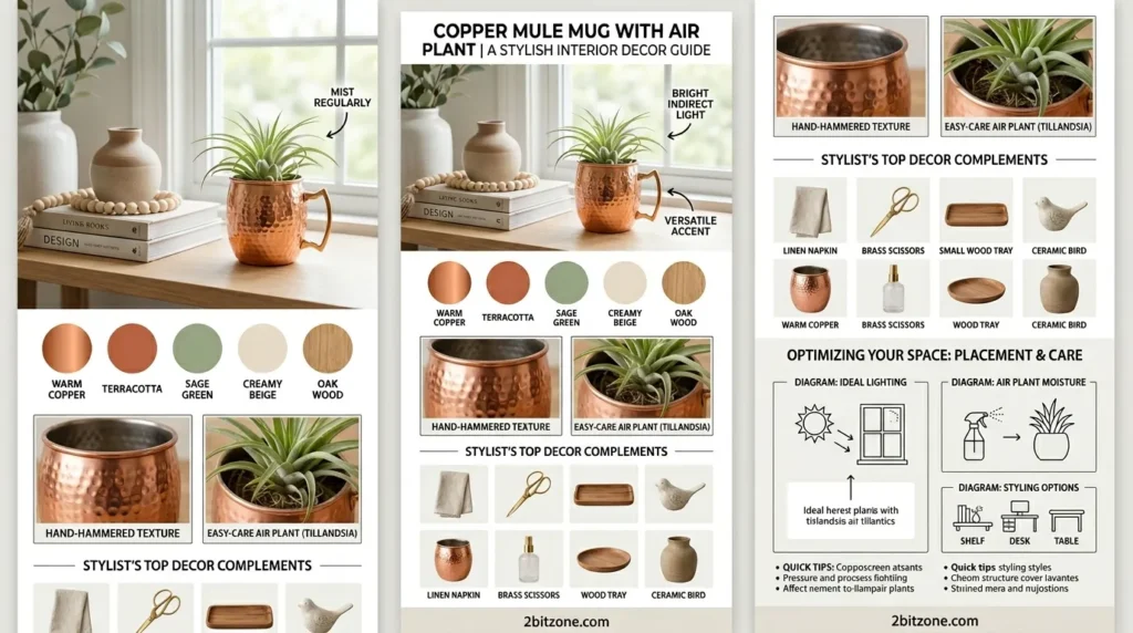 Copper Mule Mug With Air Plant