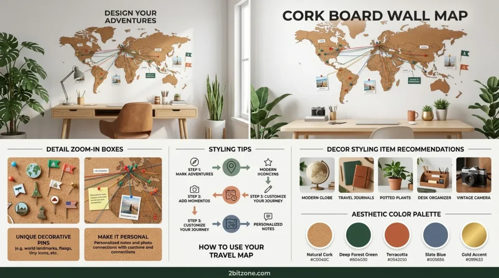 Cork Board Wall Map