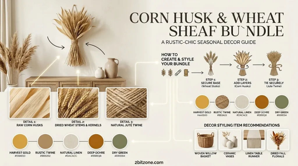Corn Husk Wheat Sheaf Bundle
