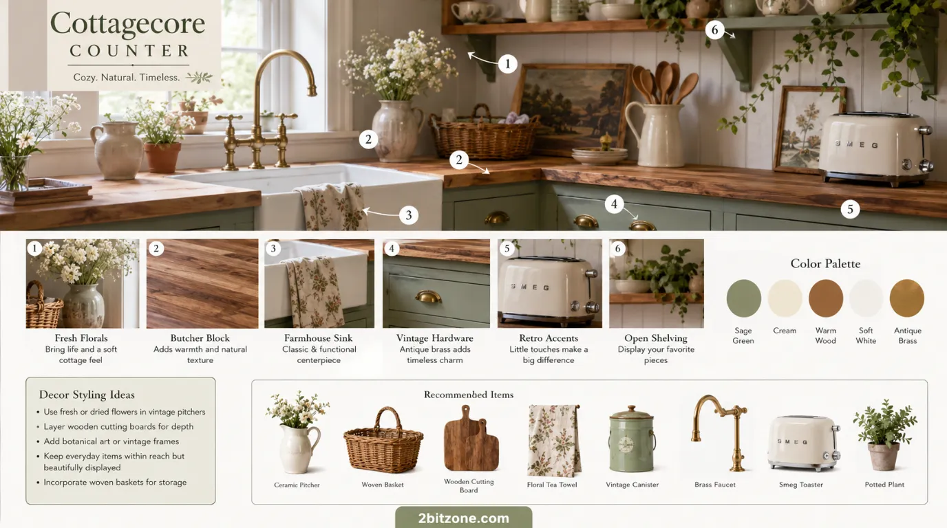 Cottagecore Counter Kitchen Counter Decor