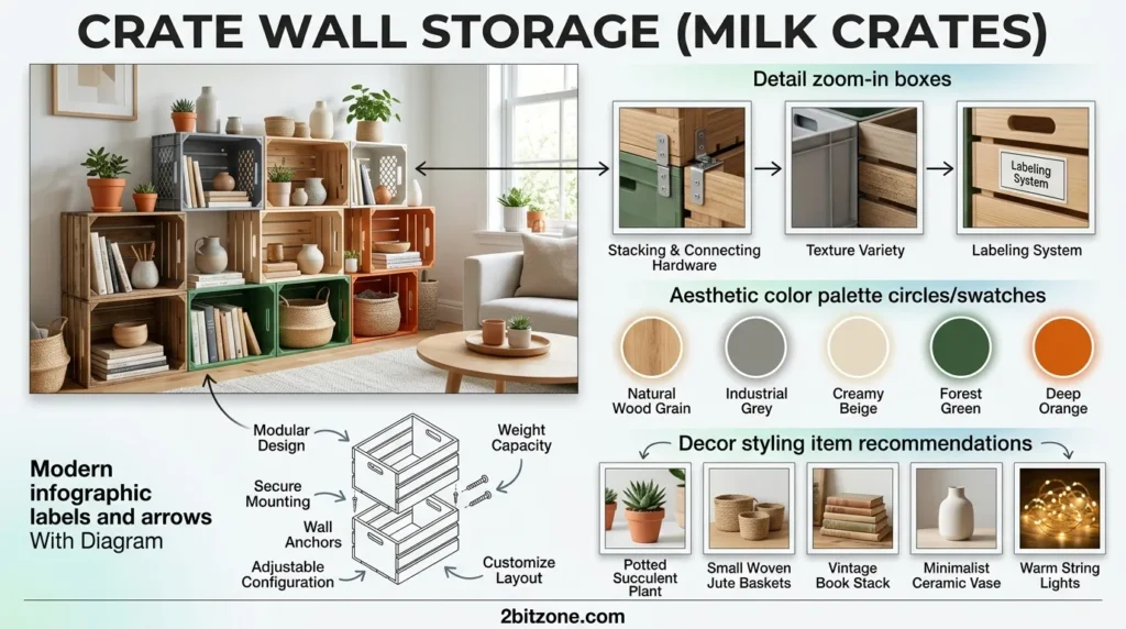 Crate Wall Storage Milk Crates