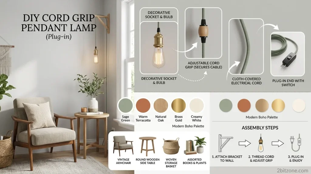 Diy Cord Grip Pendant Lamp Plug In