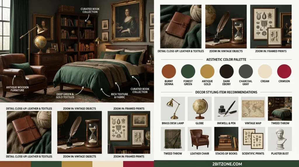 Dark Academia Mens Bedroom Decor