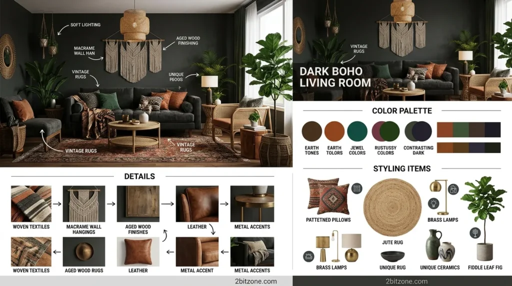 Dark Boho Living Room