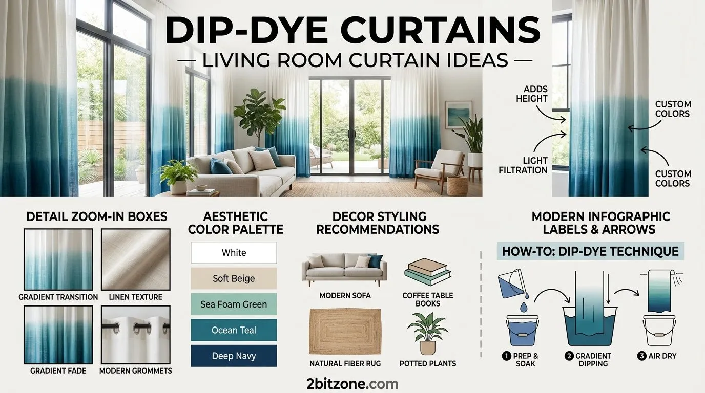 Dip Dye Curtains Living Room Curtain Ideas
