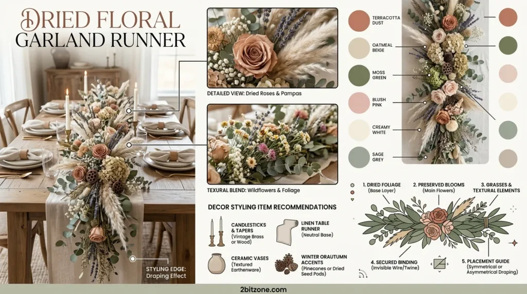Dried Floral Garland Runner