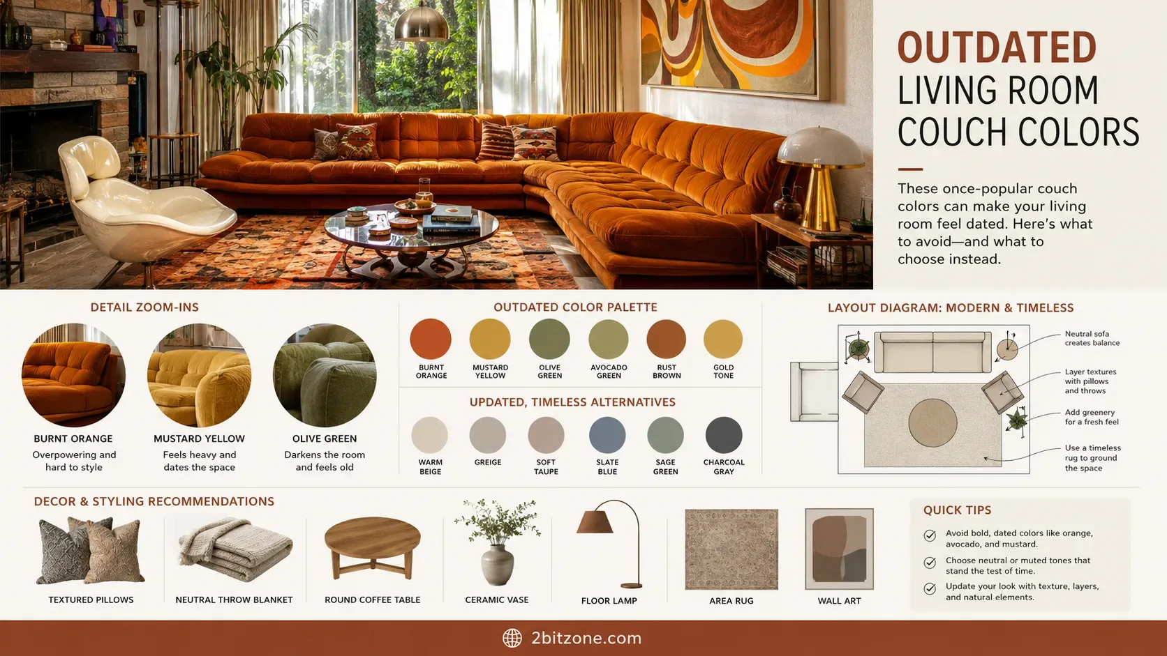 Eclectic Grandma Outdated Living Room Couch Colors
