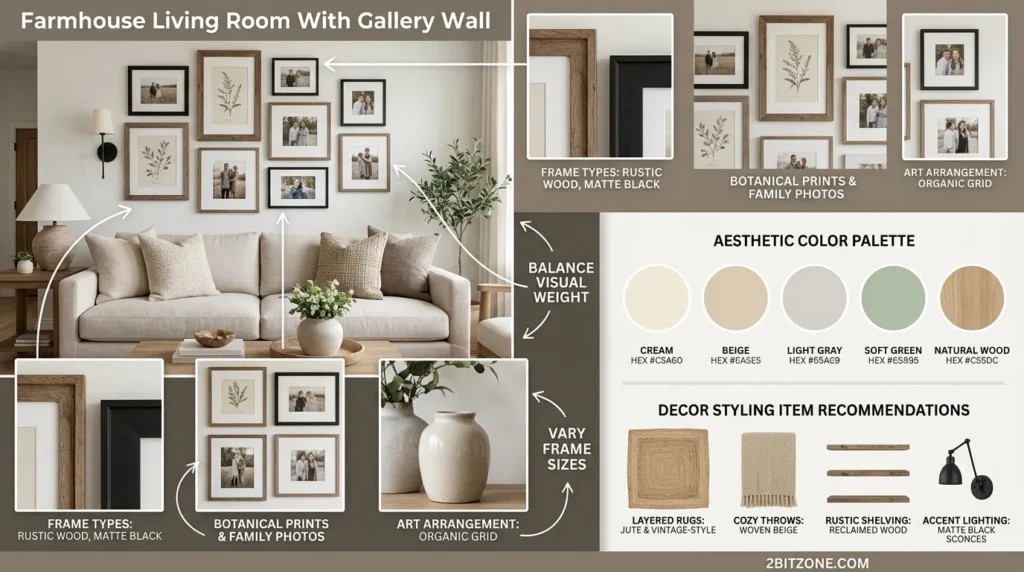 Farmhouse Living Room With Gallery Wall 2