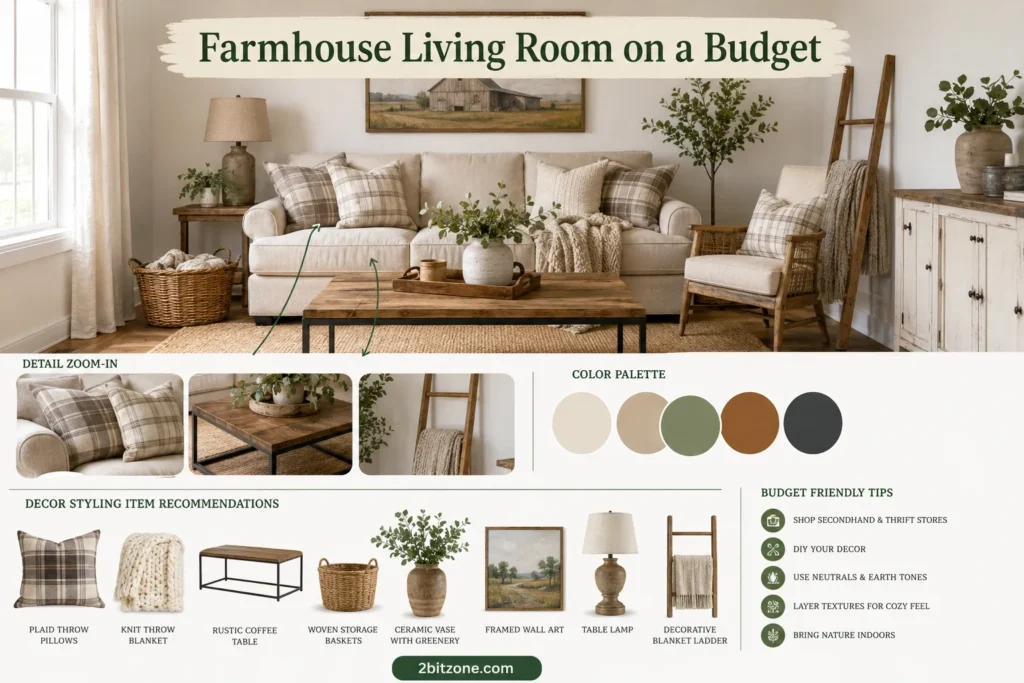 Farmhouse Living Room On A Budget