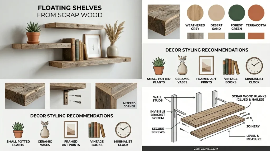 Floating Shelves From Scrap Wood
