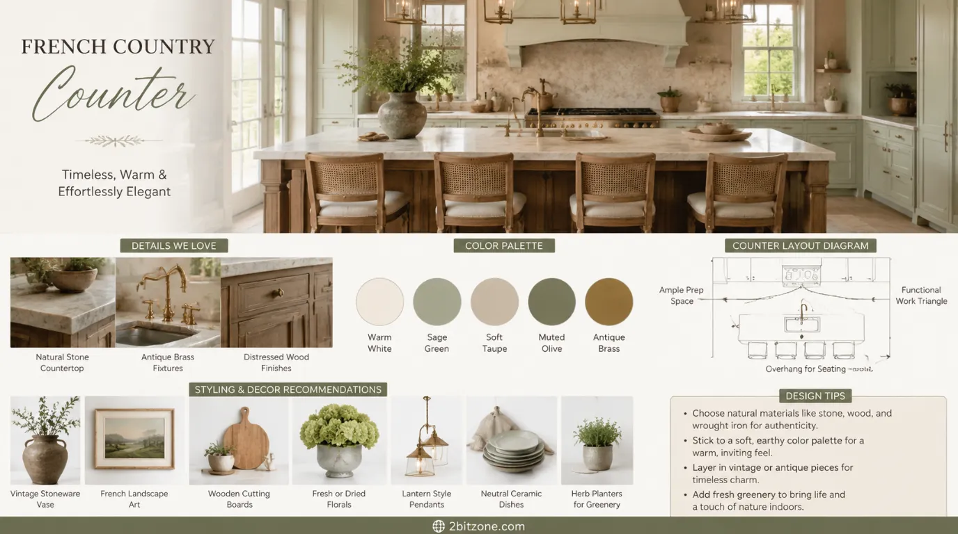 French Country Counter Kitchen Counter Decor