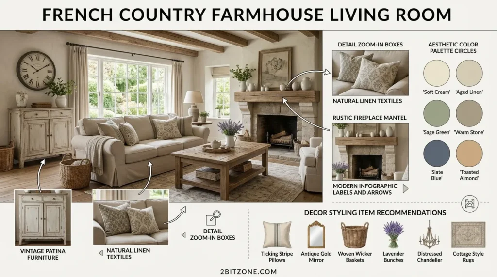French Country Farmhouse Living Room