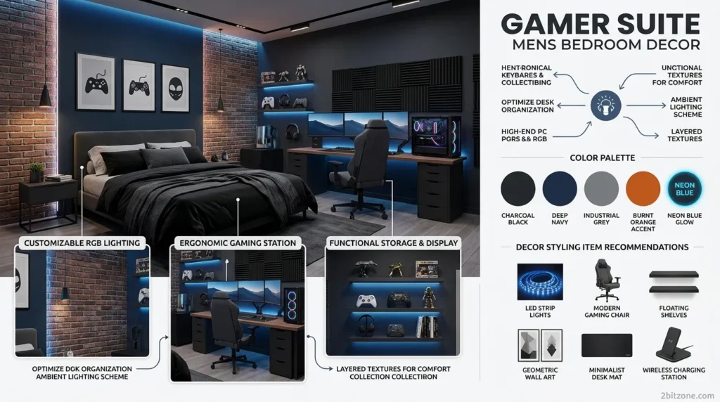 Gemini Generated mens bedroom decor1