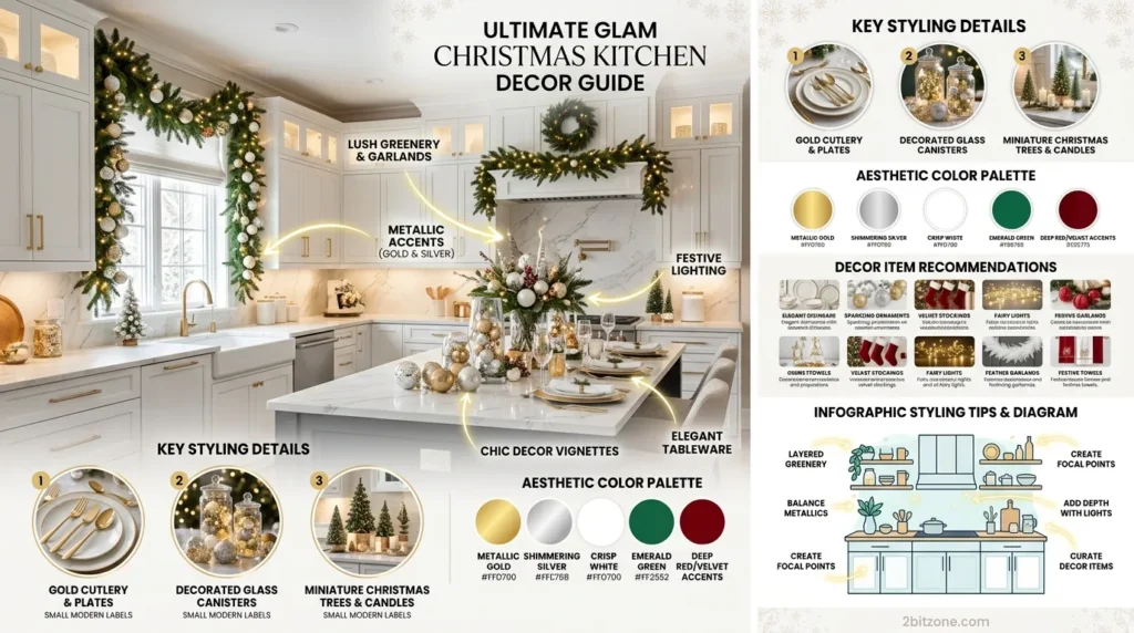 Glam Christmas Kitchen Decor