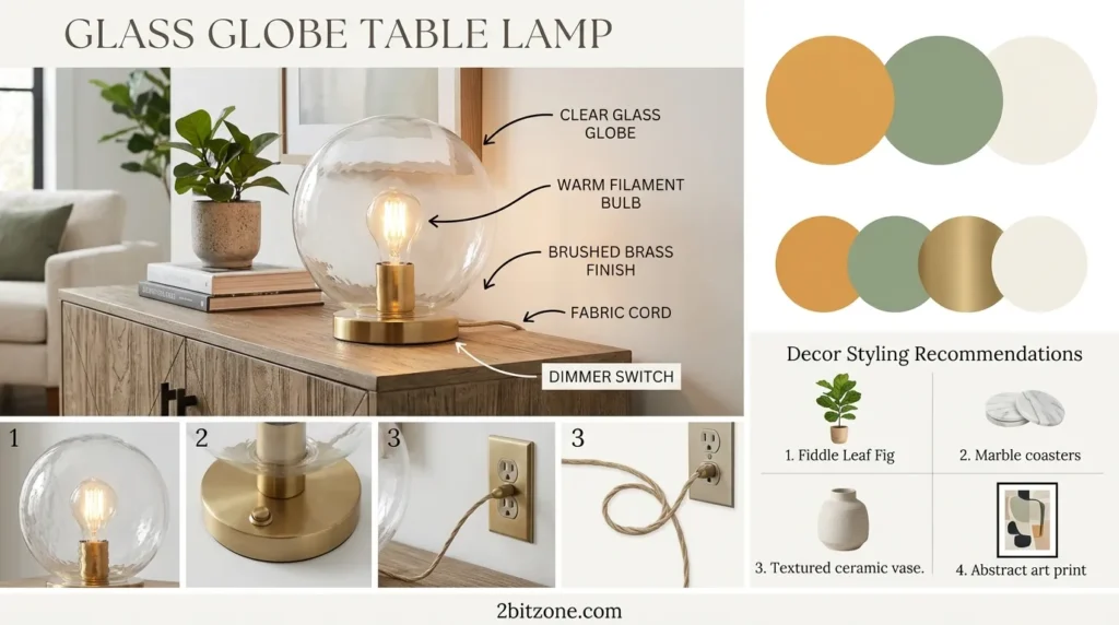 Glass Globe Table Lamp