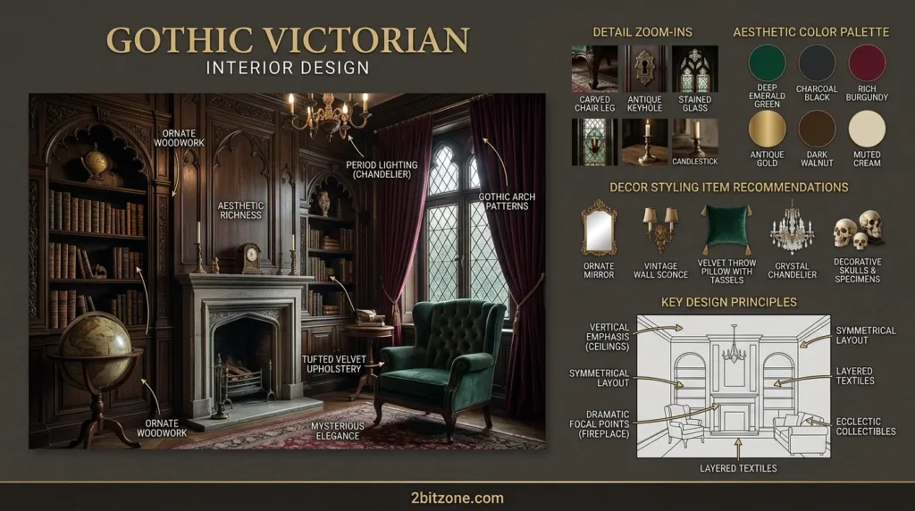 Gothic Victorian living room paint colors