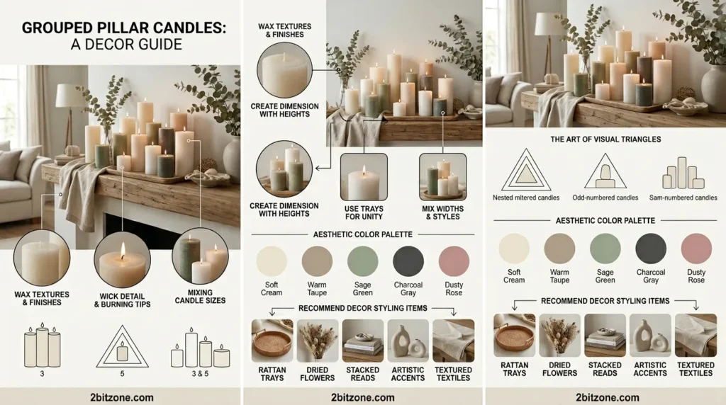 Grouped Pillar Candles