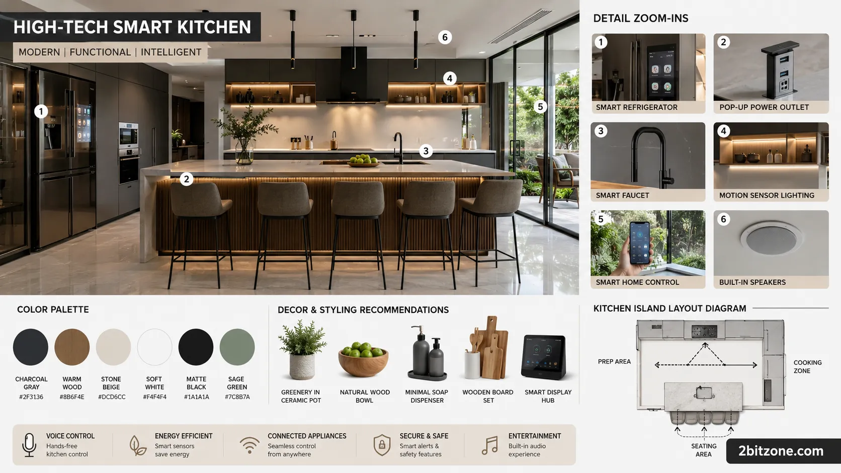 High Tech Smart Kitchen Kitchen Island Decor