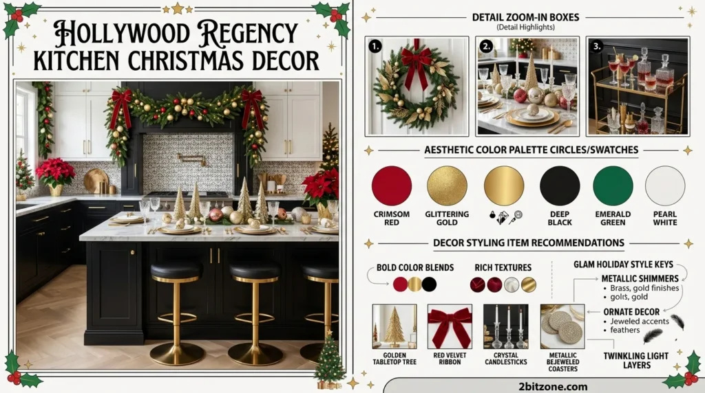 Hollywood Regency Kitchen Christmas Decor